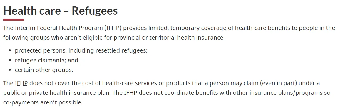 healthcare for refugees in canada
