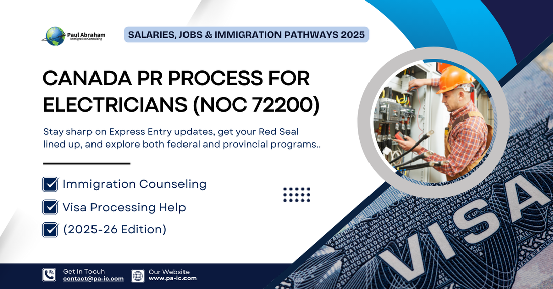 Canada PR Process for Electricians (NOC 72200): Salaries, Jobs & Immigration Pathways 2025