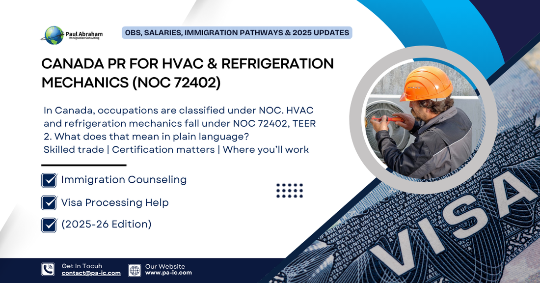 Canada PR for HVAC & Refrigeration Mechanics (NOC 72402) – Jobs, Salaries, Immigration Pathways & 2025 Updates