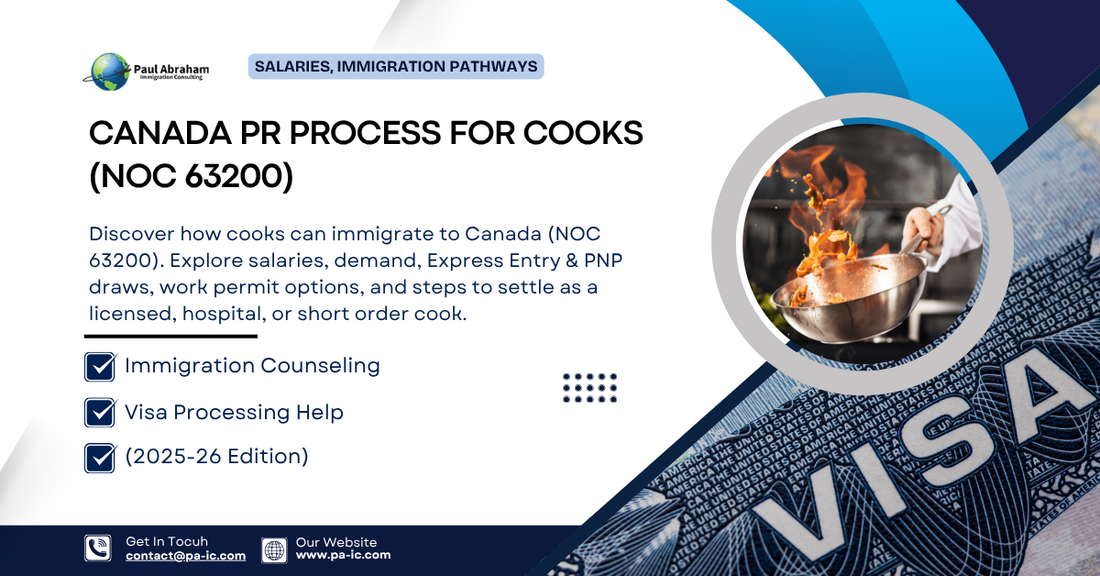 Canada PR Process for Cooks (NOC 63200): Salaries, Immigration Pathways