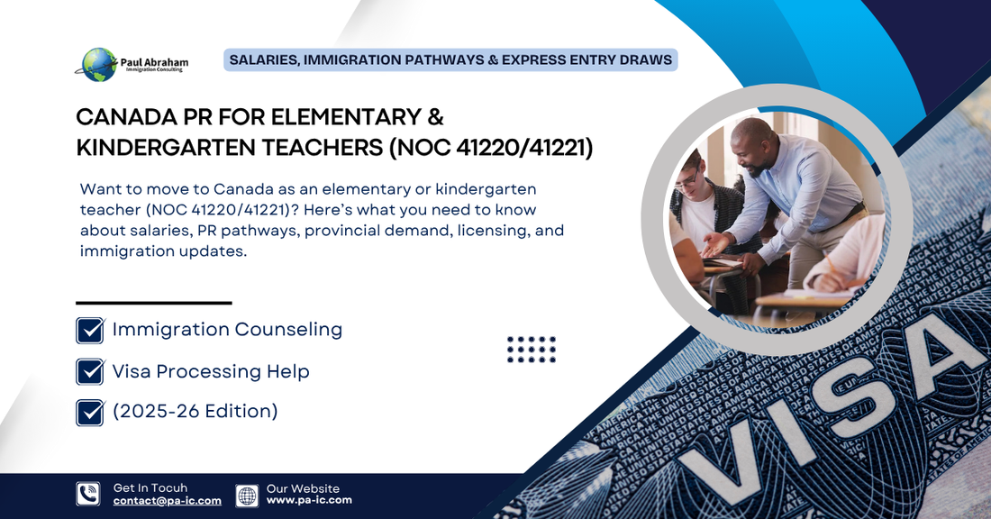 Canada PR for Elementary & Kindergarten Teachers (NOC 41220/41221) – Salaries, Immigration Pathways & Express Entry Draws