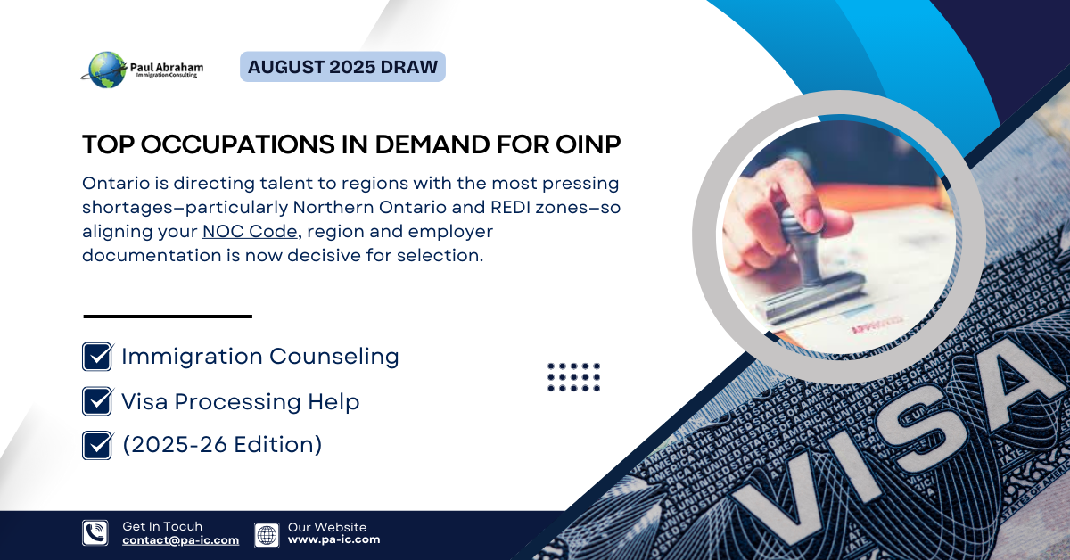 Top Occupations in Demand for OINP August 2025 Draw: Full NOC List Breakdown
