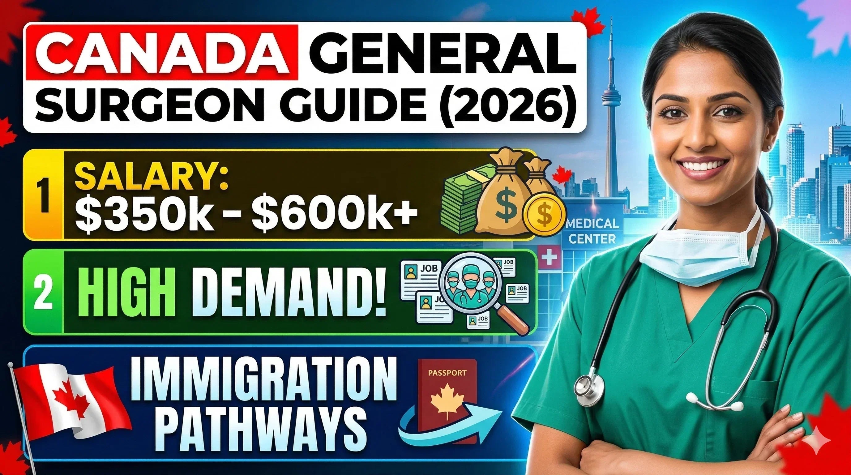 Canada General Surgeon (NOC 31101) Salary, Demand & Immigration Pathways (2026)