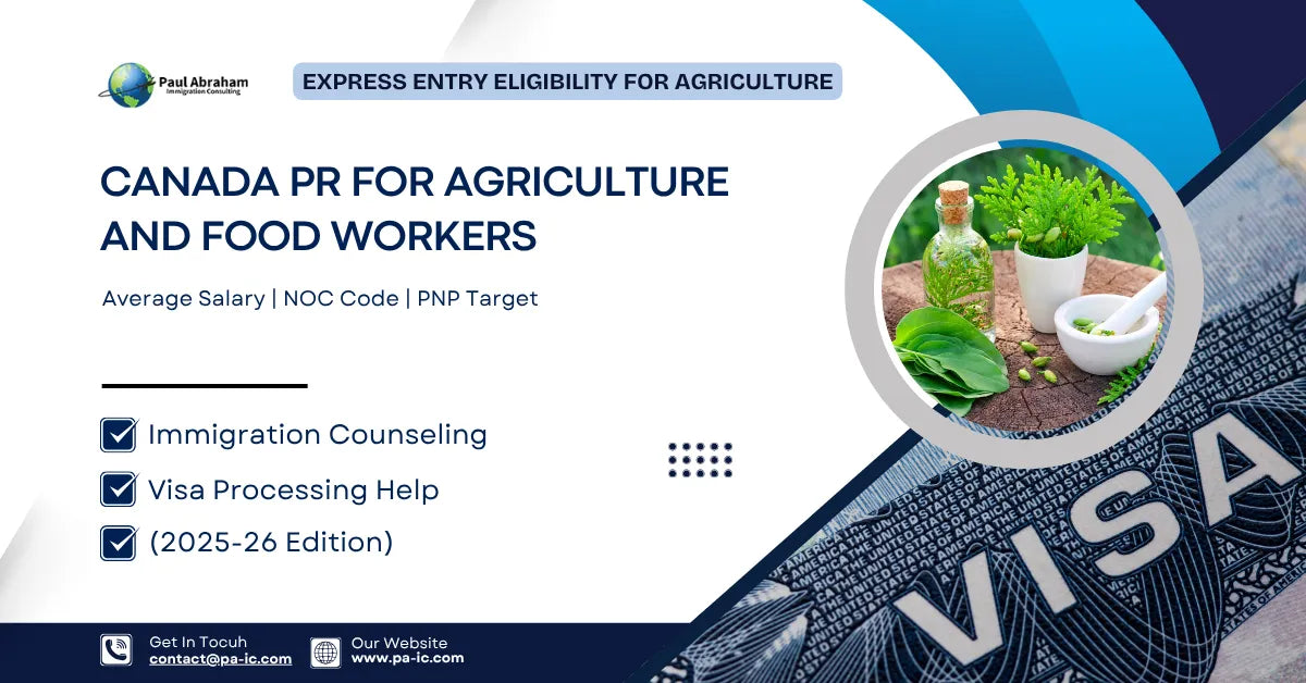 Canada PR for Agriculture and Agri-Food Workers | Average Salary  - blog banner image