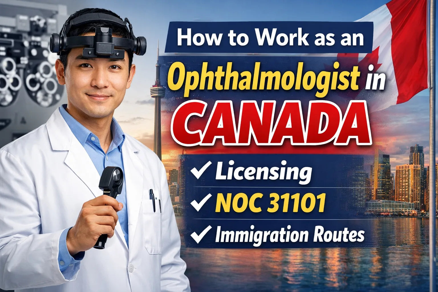 How to Work as an Ophthalmologist in Canada: Licensing, NOC 31101, and Immigration Routes