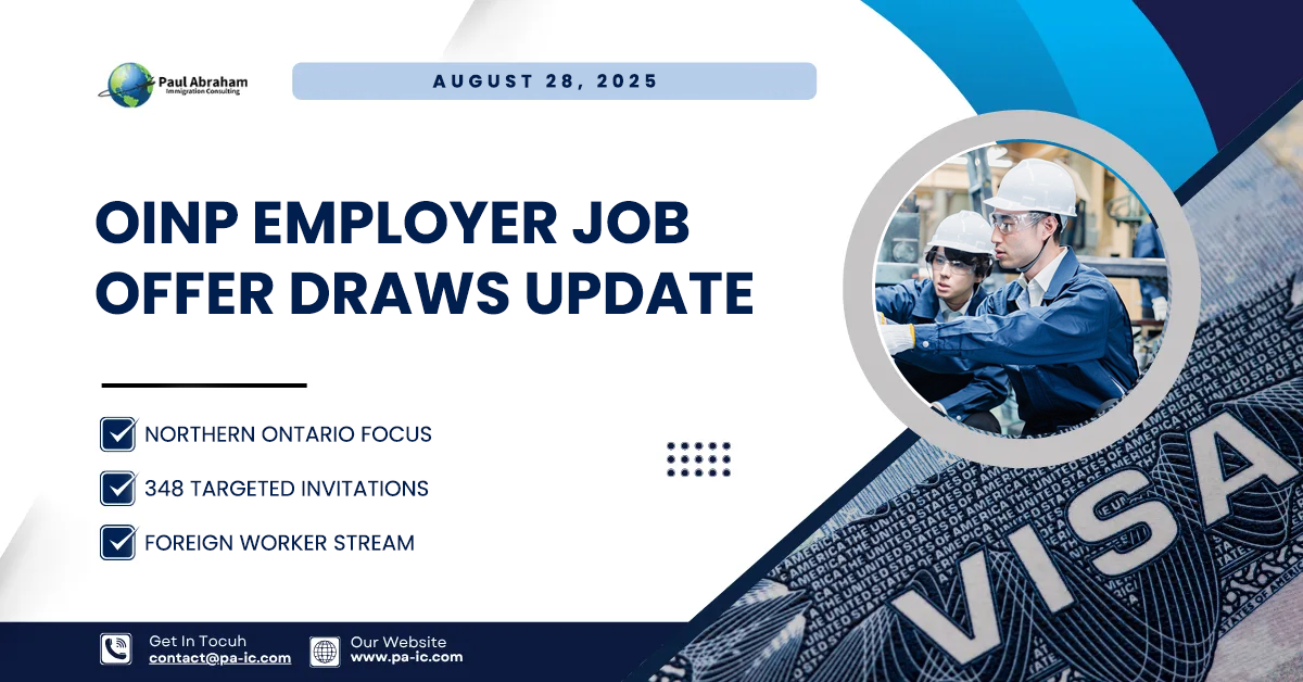 OINP Employer Job Offer Draws Update: August 28, 2025