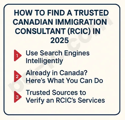 Instructions on how to find a trusted Canadian immigration consultant in 2025.